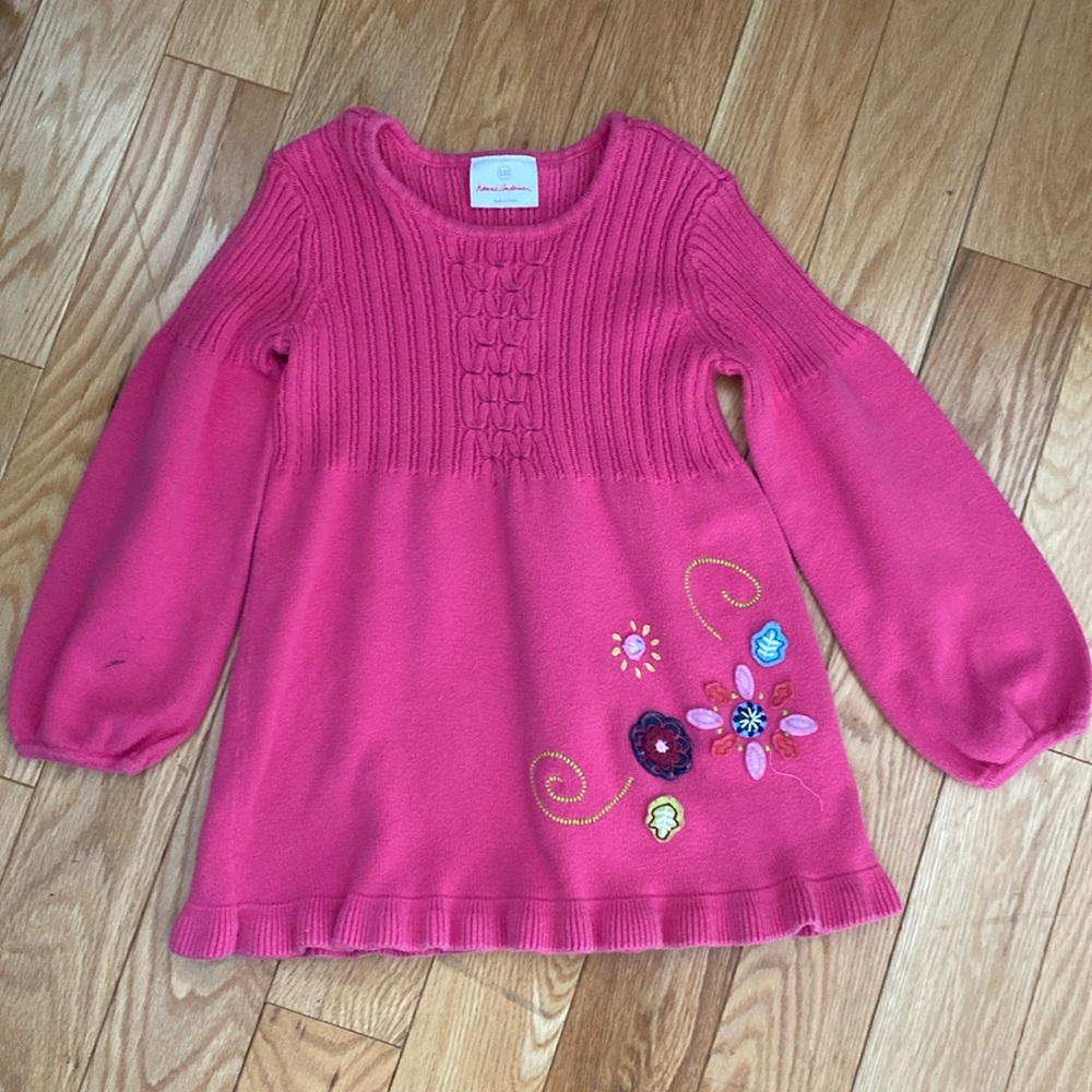 Hanna Andersson 110 5 T embroidered sweater tunic